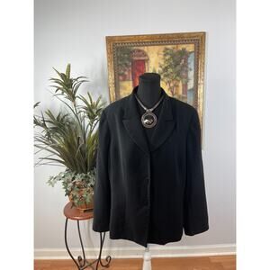 Le Suit Blazer Jacket Women's Black Size XXL Fairycore Structured Traditional‎